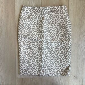 Banana Republic Neutral Leopard Print Pencil Skirt